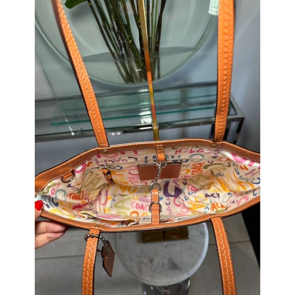 Coach Colorful Hampton Stripe Tote Bag - Picture 4 of 5